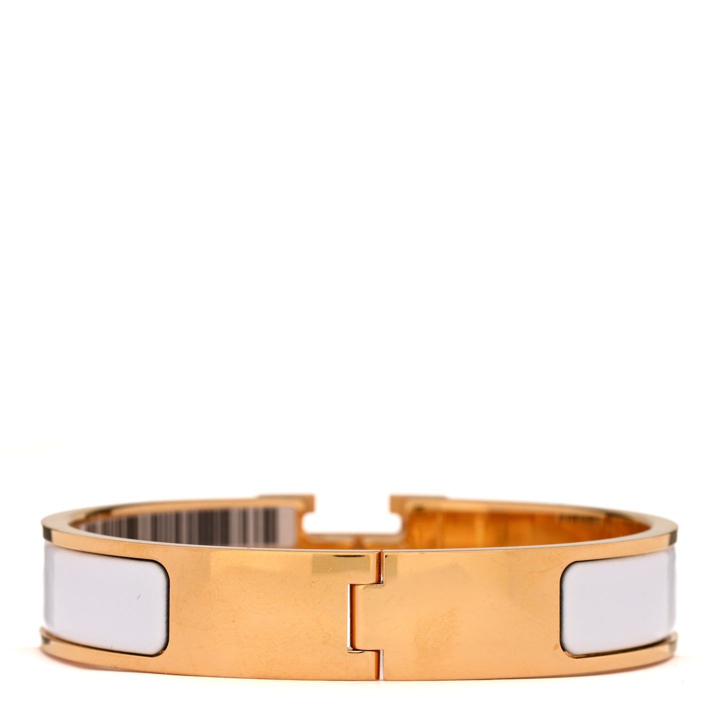 Enamel Narrow Clic Clac H Bracelet PM White