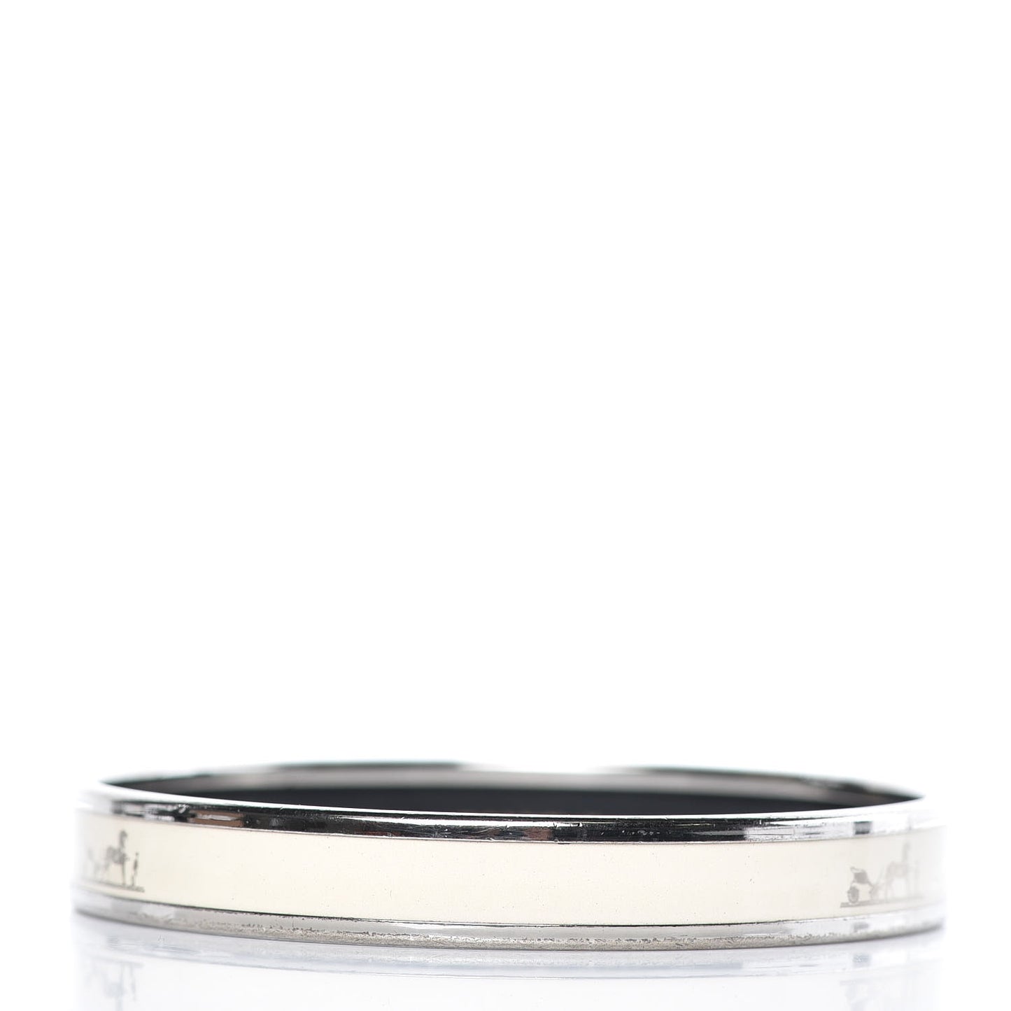 Enamel Printed Narrow Caleche Bracelet 65 White