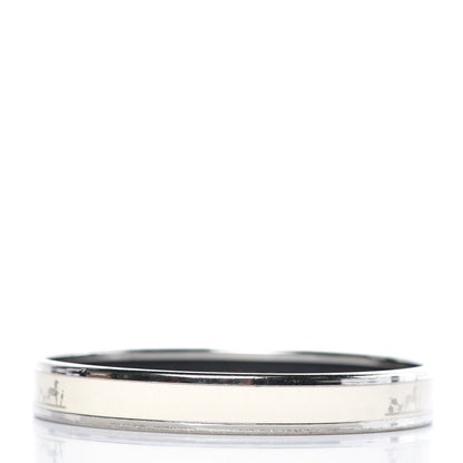 Hermes Enamel Printed Narrow Caleche Bracelet 65 White 3 of 6