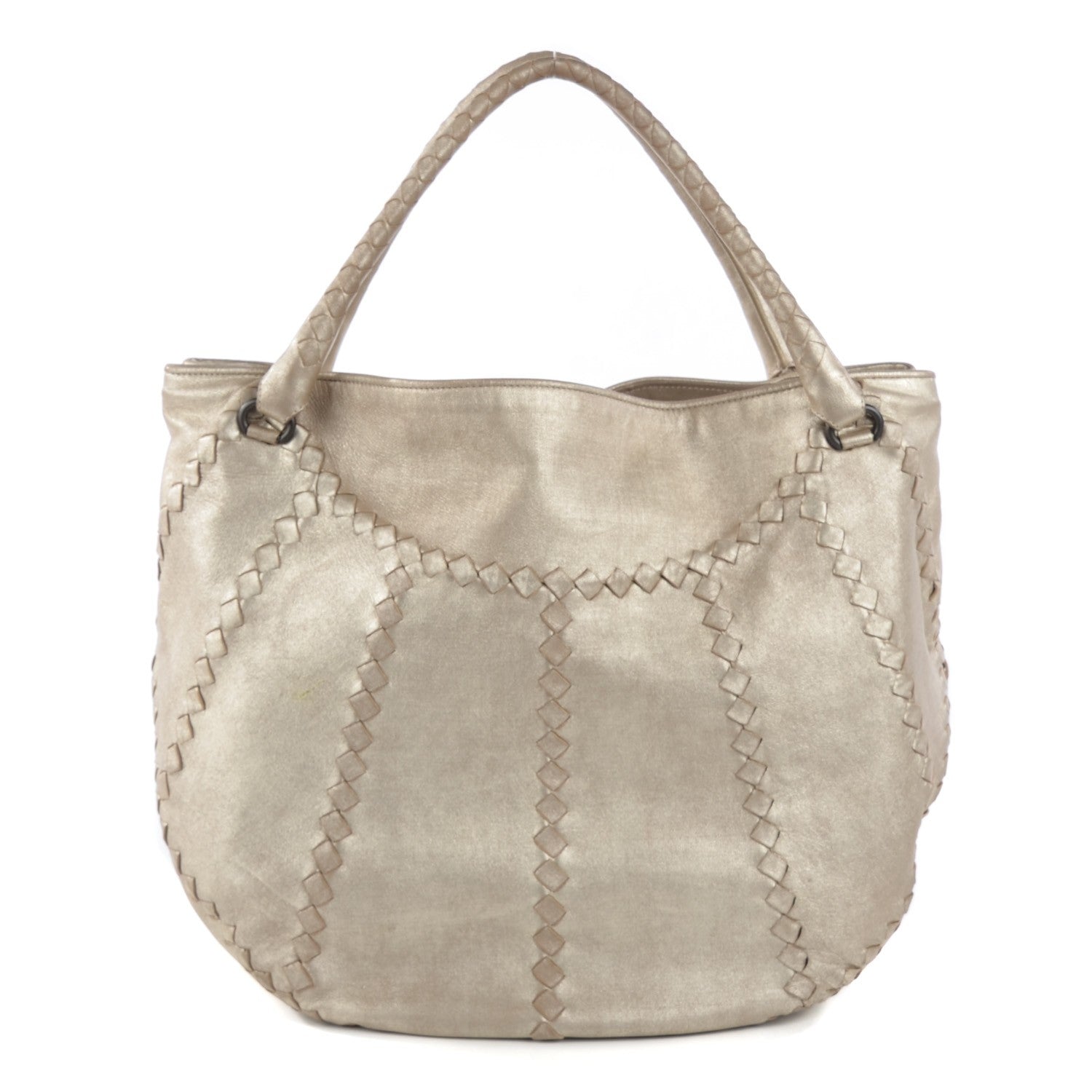 Bottega Veneta Washed Lambskin Mineral Budoir Tote Gold 1 of 8