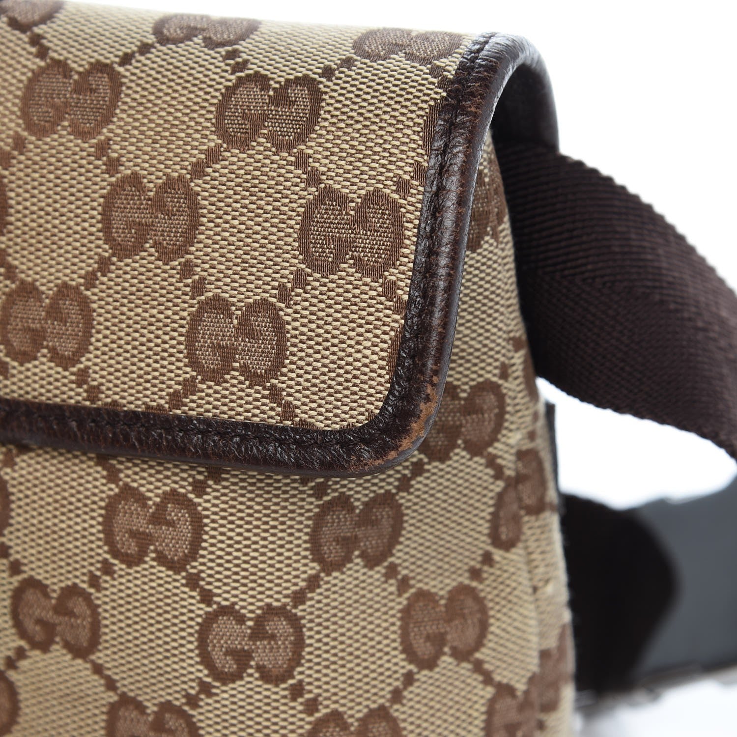 Gucci Monogram Waist Pouch Bag Dark Brown 8 of 12