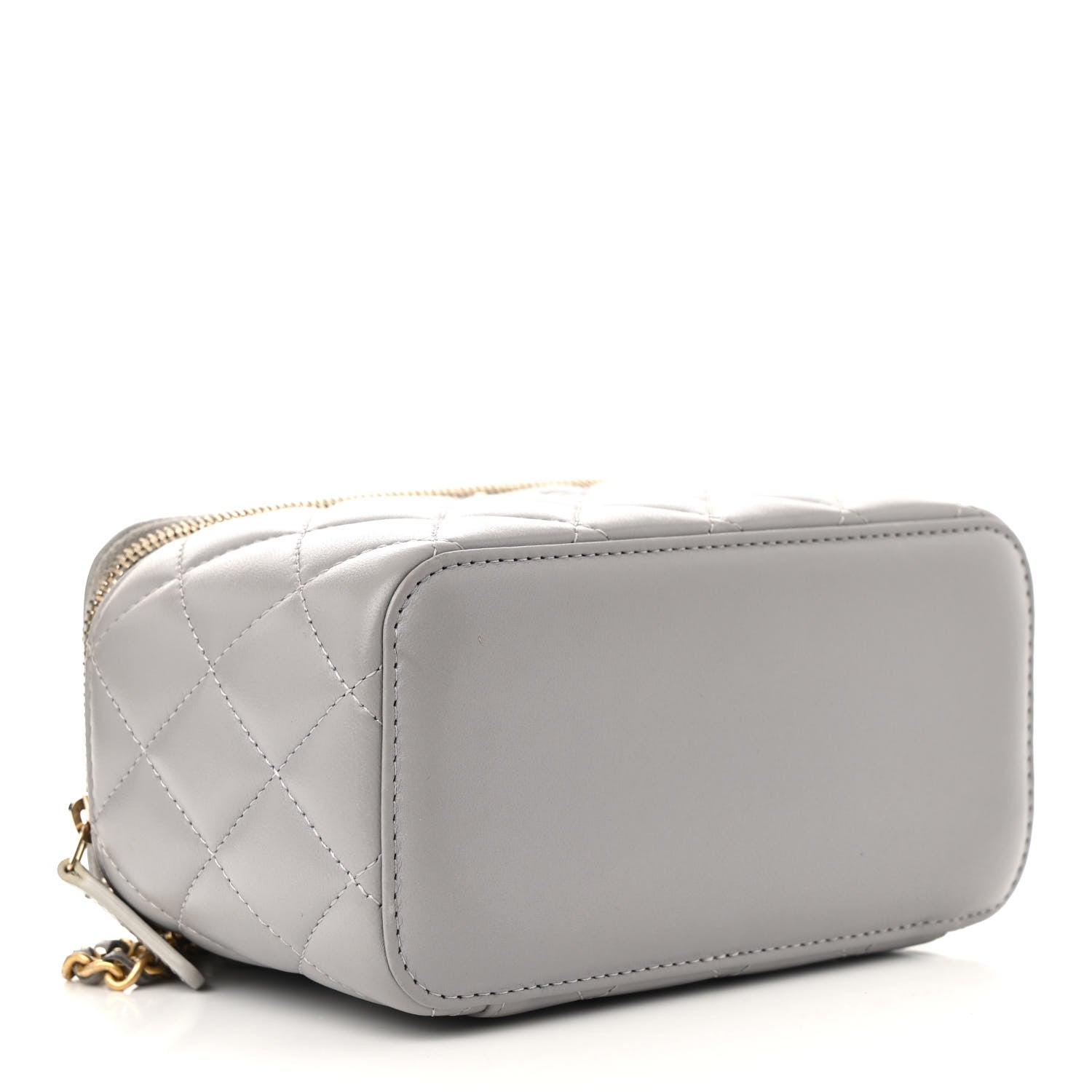 Chanel Lambskin Quilted Small Pearl Crush Vanity Case With Chain Grey 4 of 11