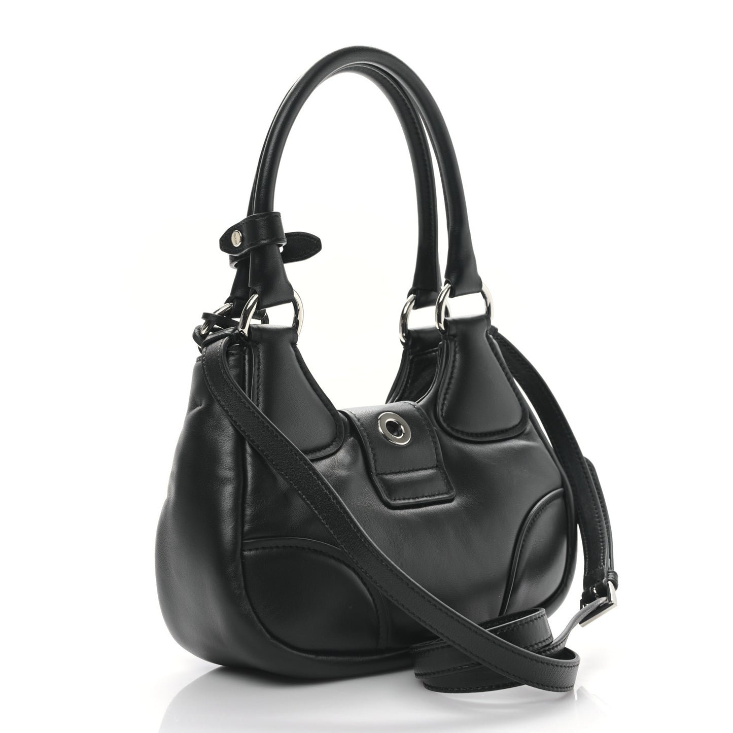 Nappa Soft Padded Re-Edition 2002 Moon Bag Black