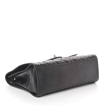 Chanel Crumpled Grained Calfskin Jumbo CC Crave Flap Black 3 of 9