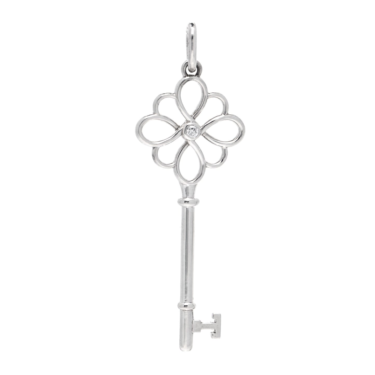 Sterling Silver Diamond Knot Key Pendant