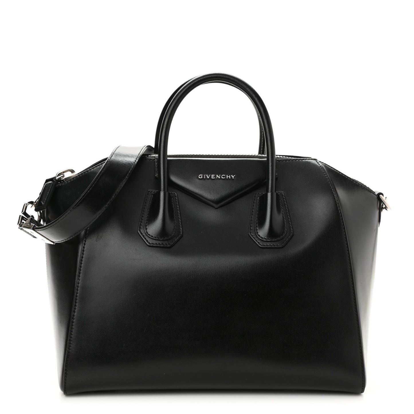 Shiny Lord Calfskin Medium Antigona Black