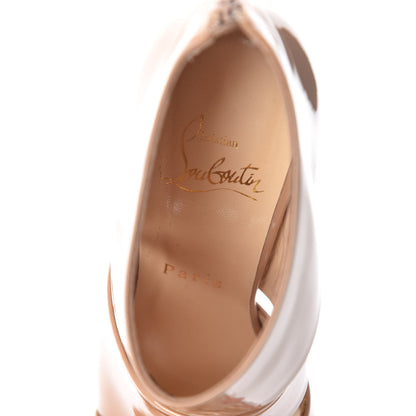 Christian Louboutin Patent Cachottiere 100 Peep Toe Booties 35.5 Soft Nude 8 of 12