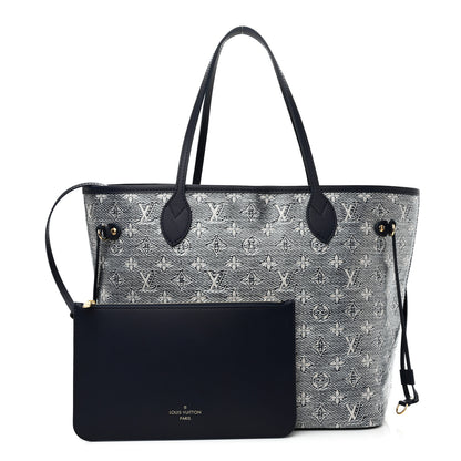 Louis Vuitton Monoglam Neverfull MM Blue 1 of 11