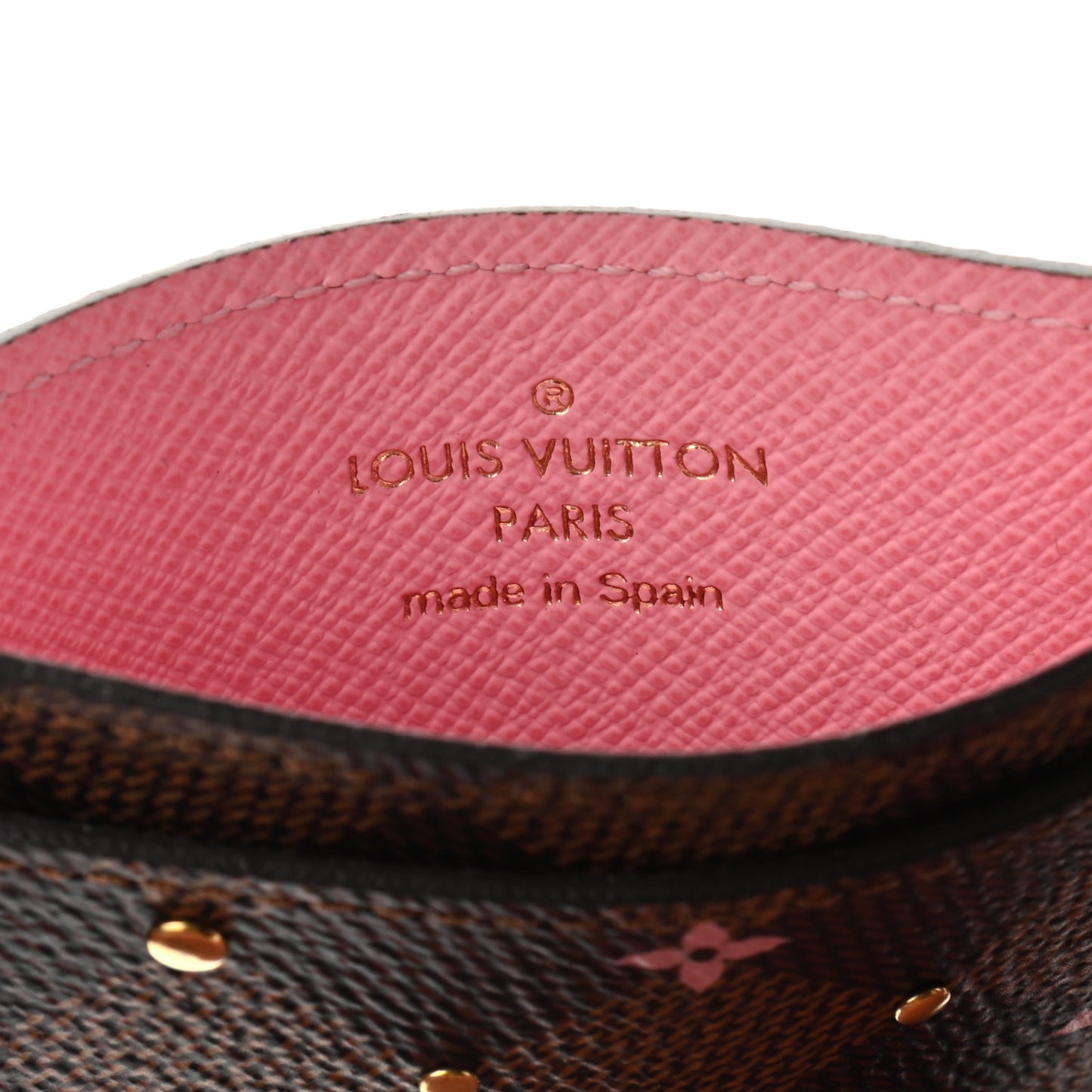 Damier Ebene Studded Card Holder