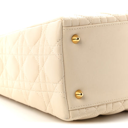 Christian Dior Lambskin Cannage Medium Lady Dior White 9 of 12