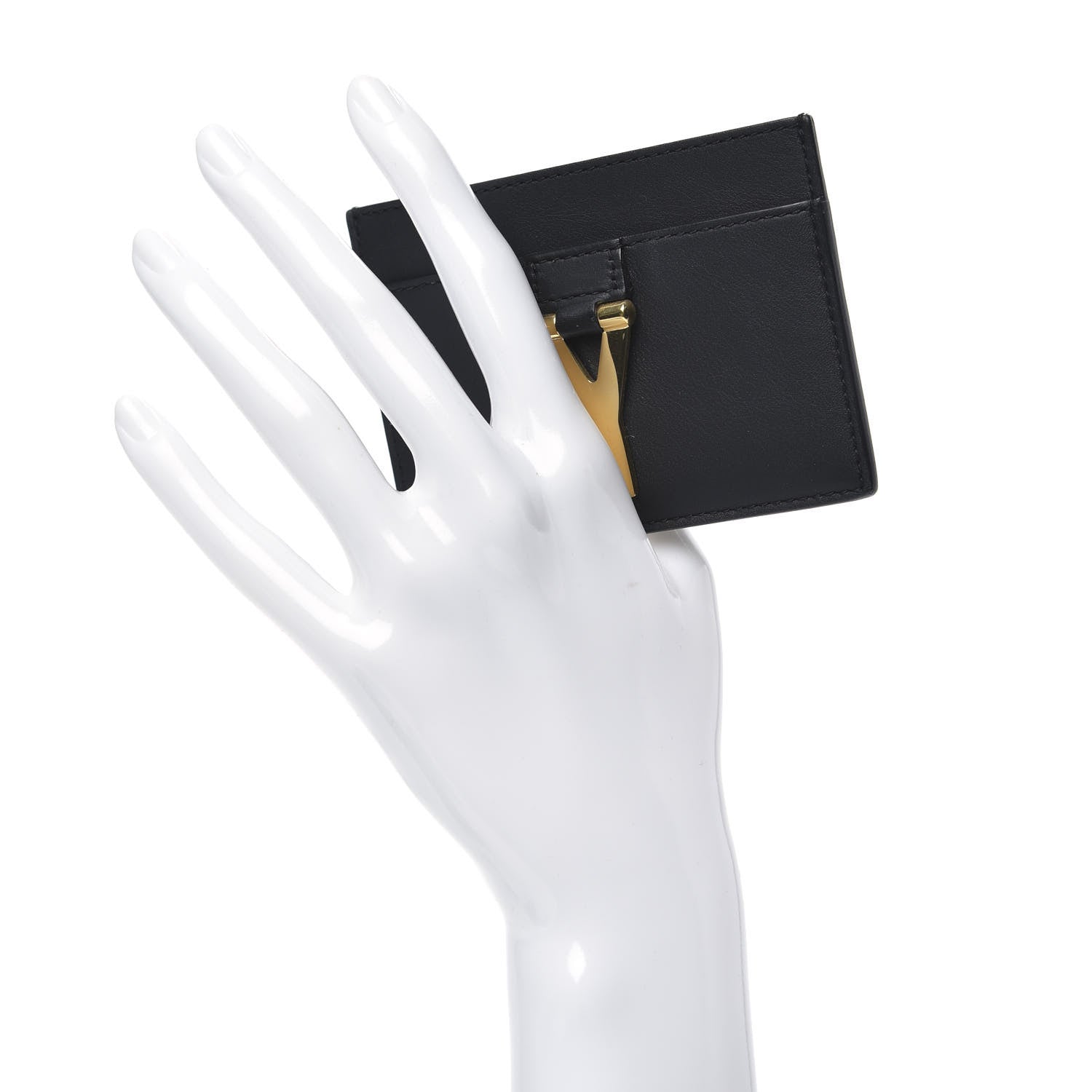 Saint Laurent Calfskin Classic Y Card Case Black 2 of 5