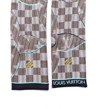 Louis Vuitton Silk Monogram Damier Pop Print Bandeau Blue 3 of 3