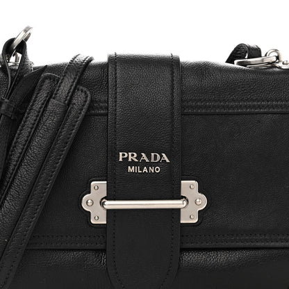 Prada Glace Calfskin Large Soft Cahier Bag Black 8 of 10