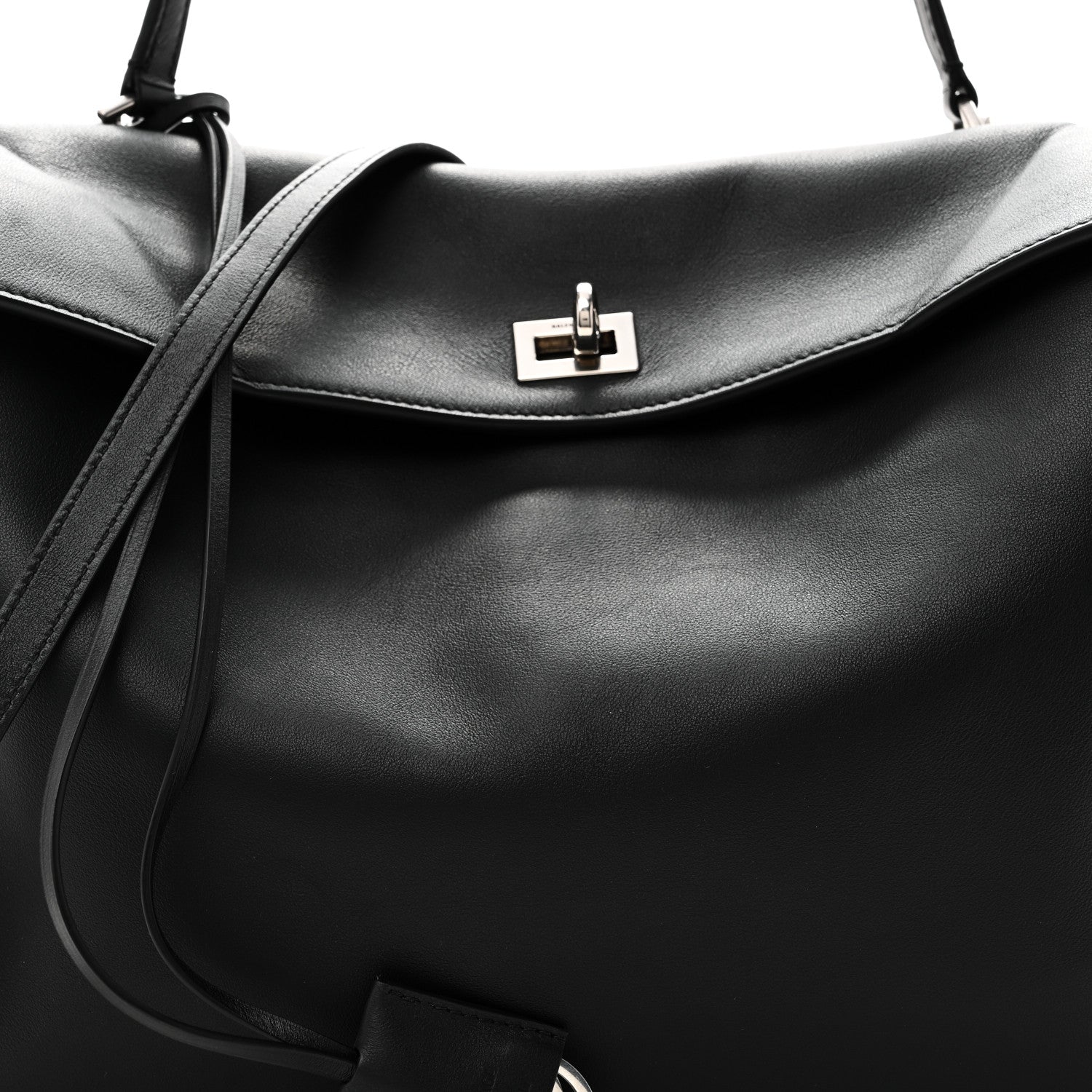 Balenciaga Natural Smooth Calfskin Medium Rodeo Top Handle Handbag Black 7 of 9