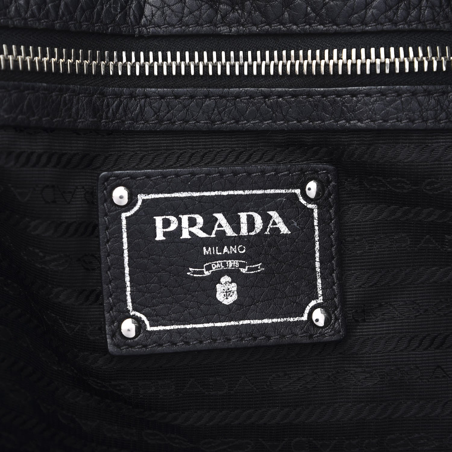 Prada Vitello Daino Shoulder Bag Black 7 of 8