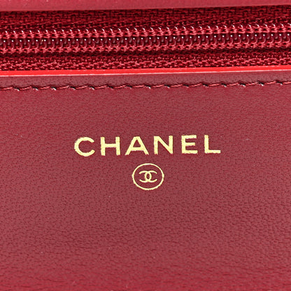 Chanel Lambskin Quilted Chanel 19 Wallet On Chain WOC Burgundy 6 of 10