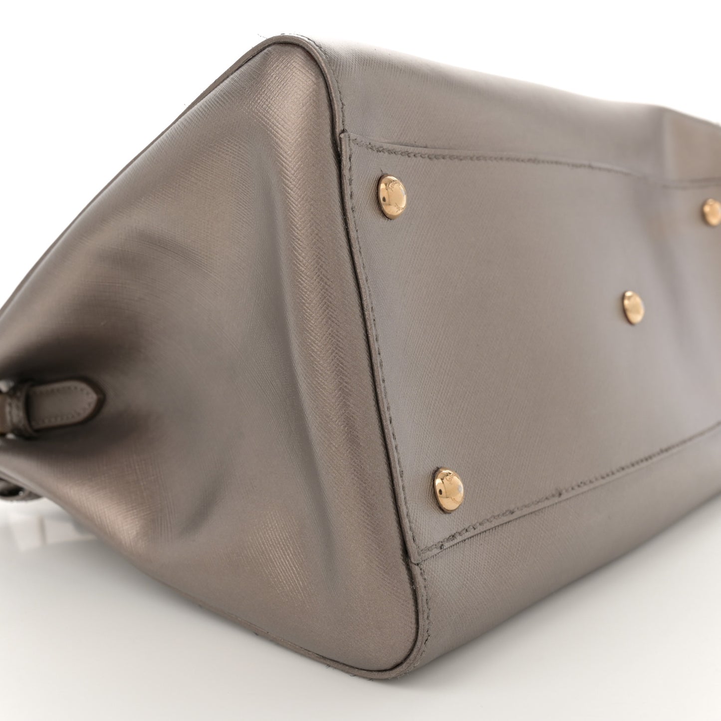 Metallic Printed Calfskin Beky Tote Bronze