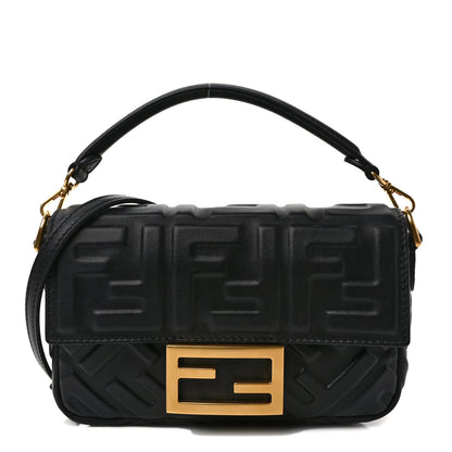 Fendi Nappa FF 1974 Embossed Mini Baguette Black 1 of 10