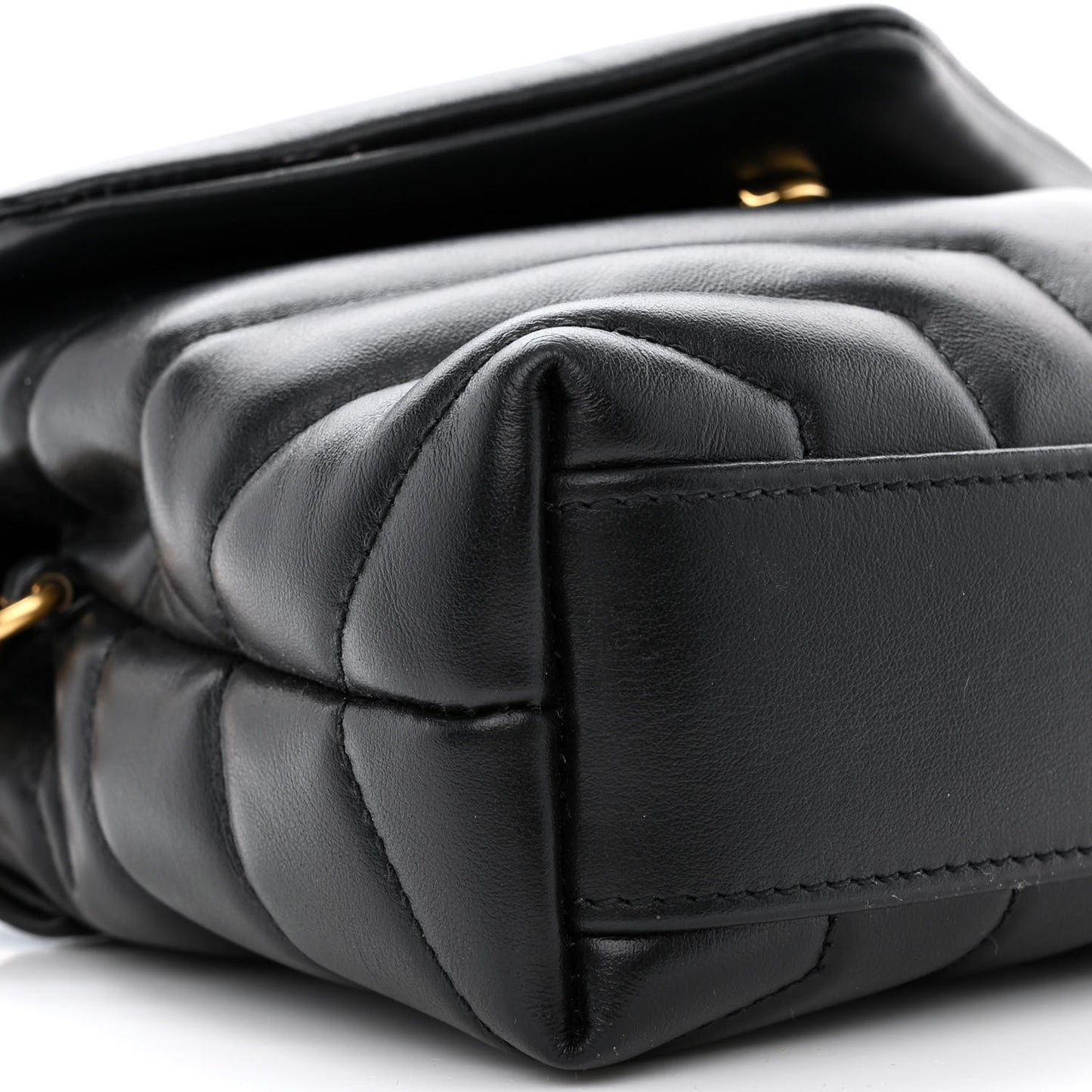 Calfskin Y Quilted Monogram Toy Loulou Crossbody Bag Black