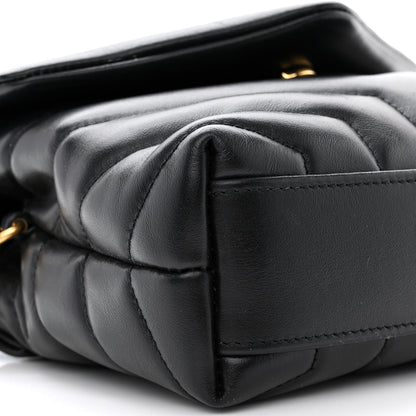 Saint Laurent Calfskin Y Quilted Monogram Toy Loulou Crossbody Bag Black 9 of 11