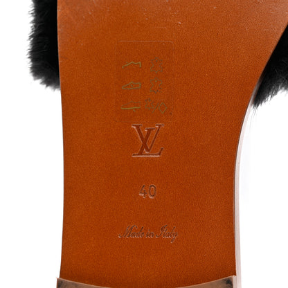 Louis Vuitton Mink Fur Lock It Flat Mule 40 Black 8 of 13