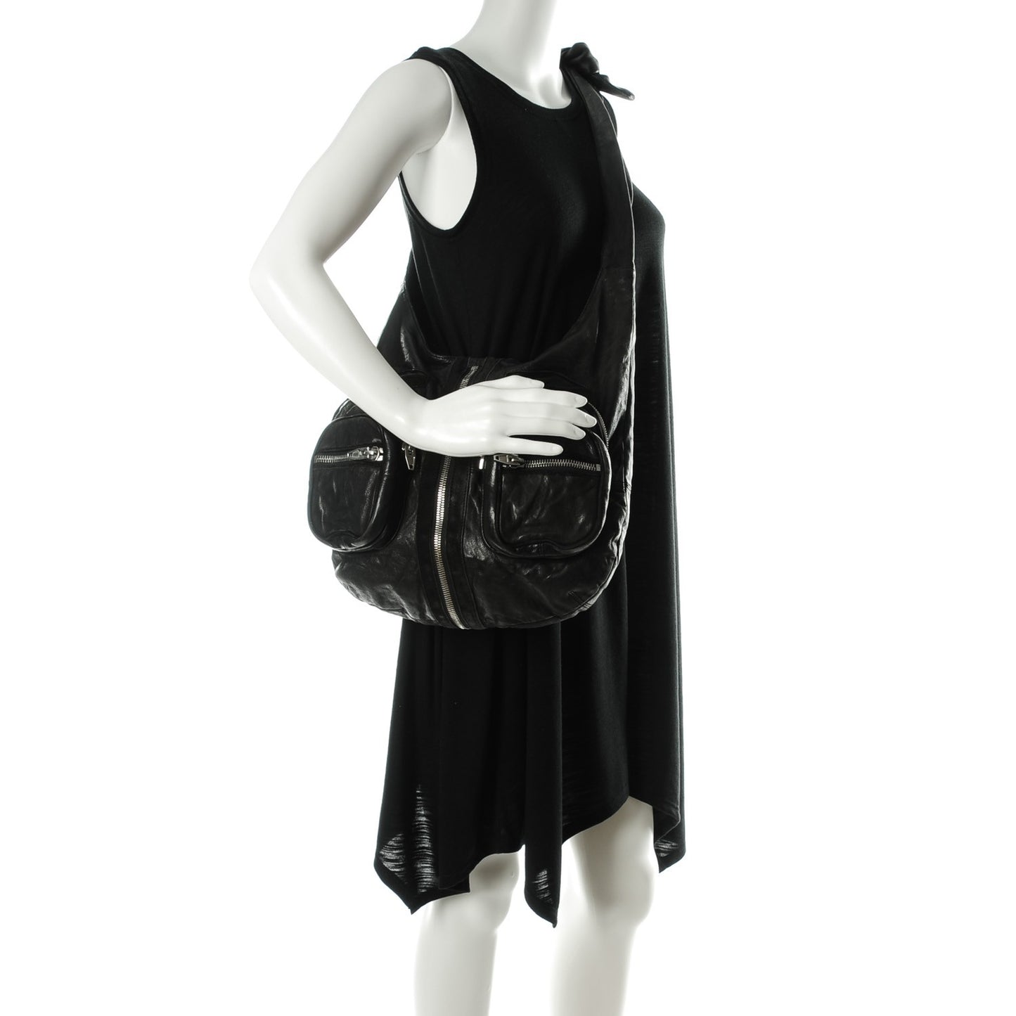 Lambskin Donna Hobo Black