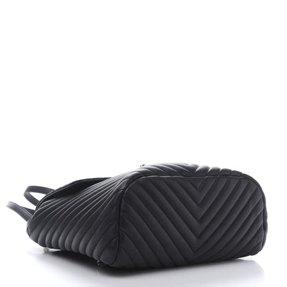 Chanel Calfskin Chevron Quilted Large Urban Spirit Backpack Black 3 of 13