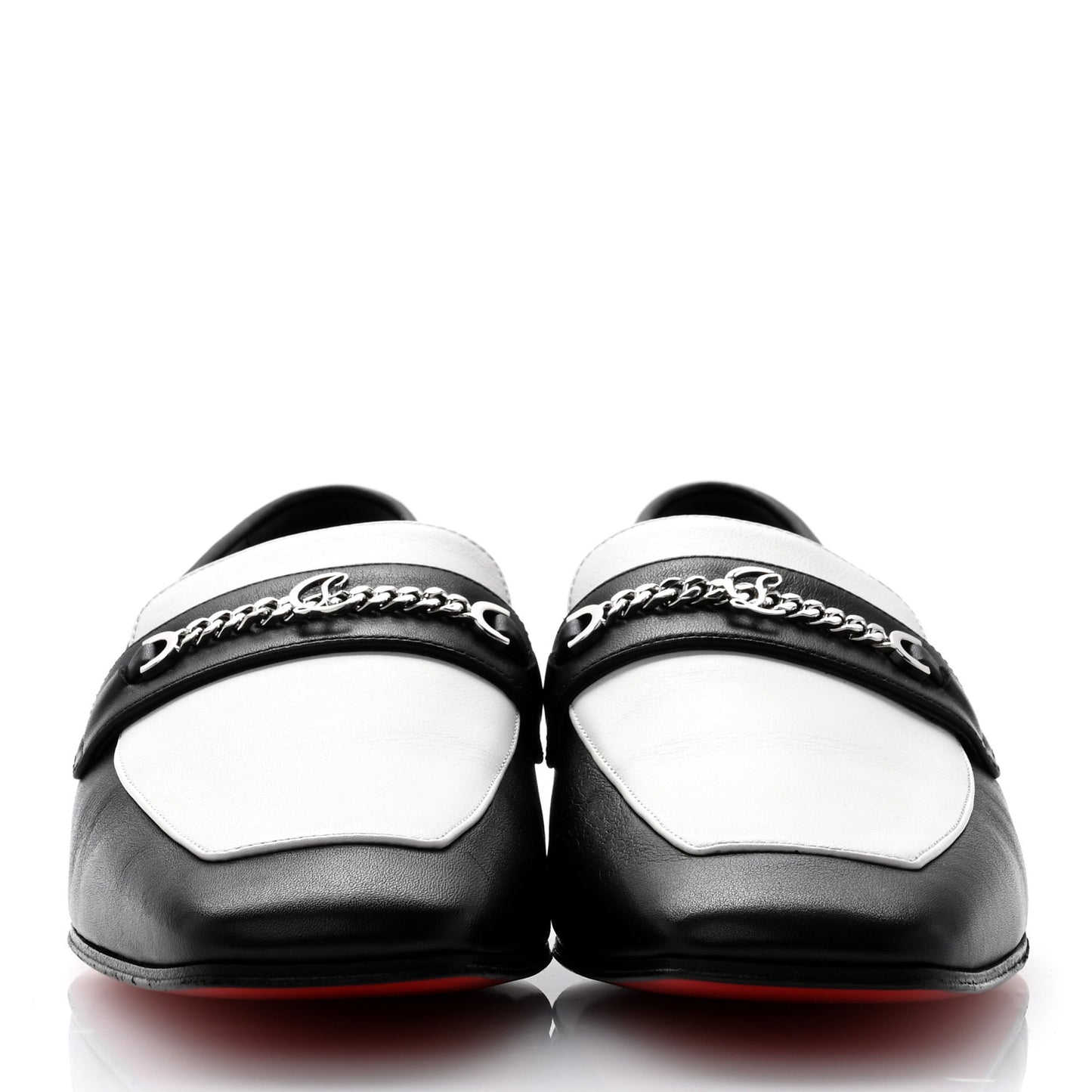 Calfskin Womens Loafers 38.5 Black White