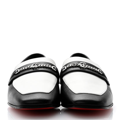 Christian Louboutin Calfskin Womens Loafers 38.5 Black White 2 of 7