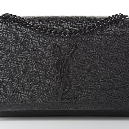 Saint Laurent Grain De Poudre Small Monogram Kate Satchel Black 10 of 10