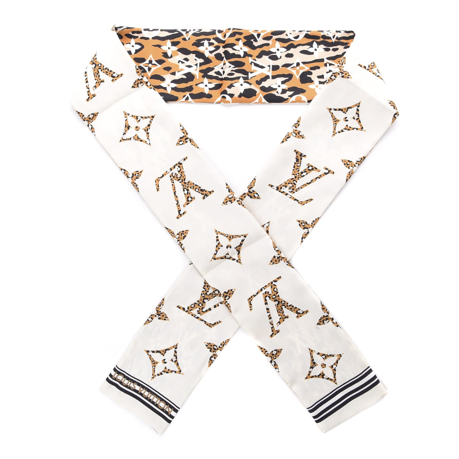 Louis Vuitton Silk Monogram Giant Jungle Bandeau Ivory 1 of 7
