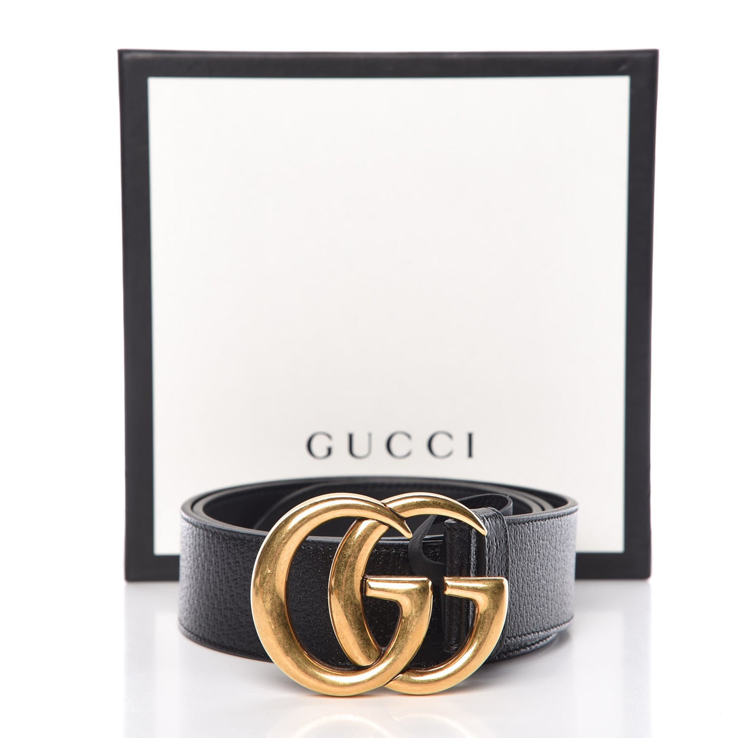 Textured Calfskin Double G 40mm Belt 85 34 Black