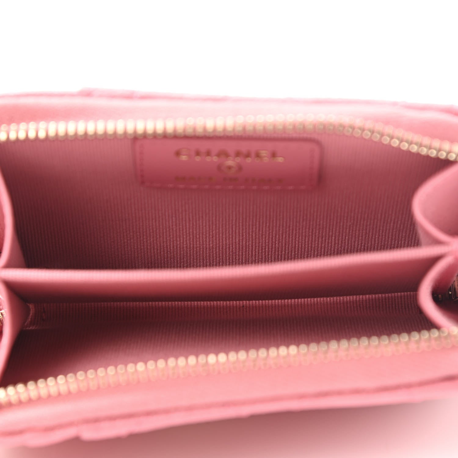 Chanel Caviar Quilted Zip Card Holder Pink 5 of 8