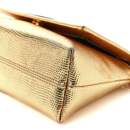 Tom Ford Lizard Embossed Metallic Mini Label Shoulder Bag Gold 10 of 10