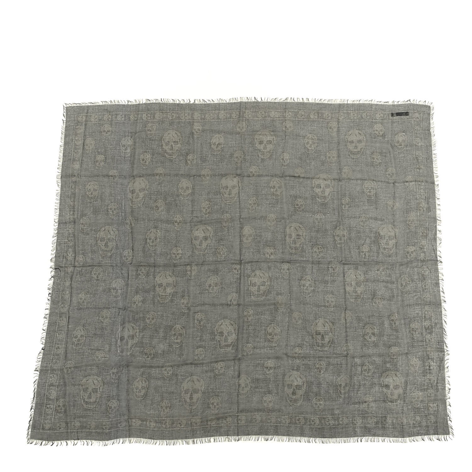 Alexander McQueen Modal Silk Skull Scarf Black Grey 1 of 3
