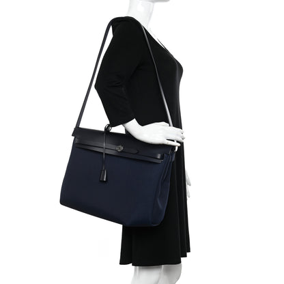 Hermes Toile Vache Hunter Herbag Zip 39 MM Bleu Marine Bleu Indigo 2 of 12