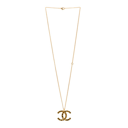 Chanel Metal CC Paris Button Necklace Gold 3 of 4