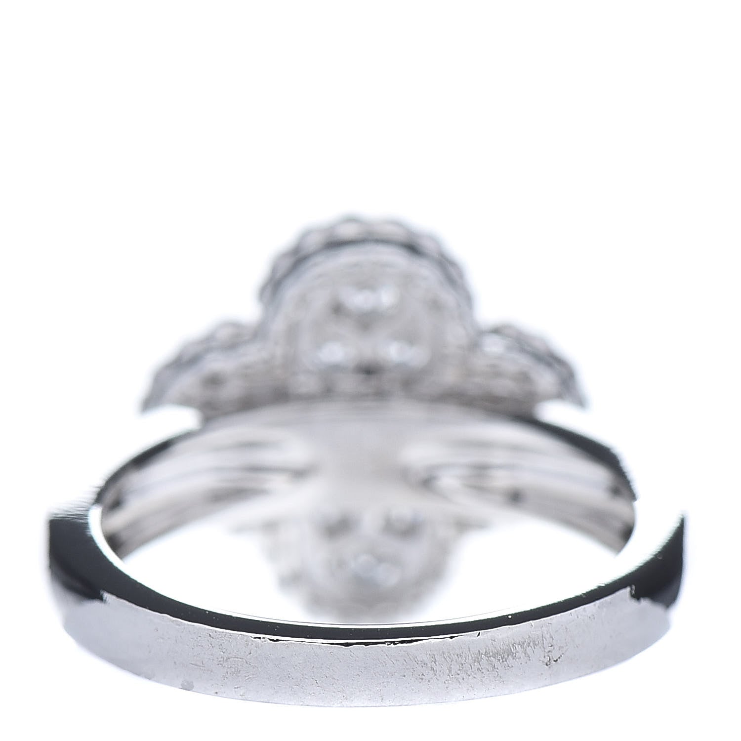 Van Cleef & Arpels 18K White Gold Diamond Vintage Alhambra Ring 51 5.75 4 of 7