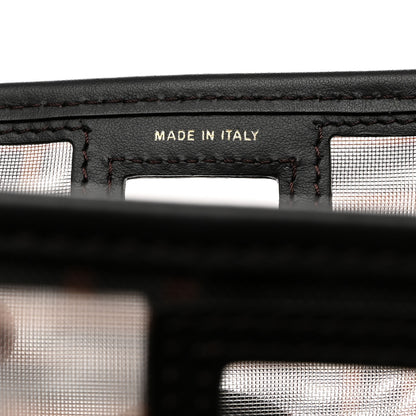 Fendi Mesh Vitello Century FF 1974 Mini Peekaboo Defender Cover Marrone Black Ebano 6 of 8