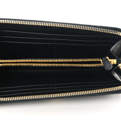 Prada Saffiano Metal Zip Around Wallet Black 5 of 12