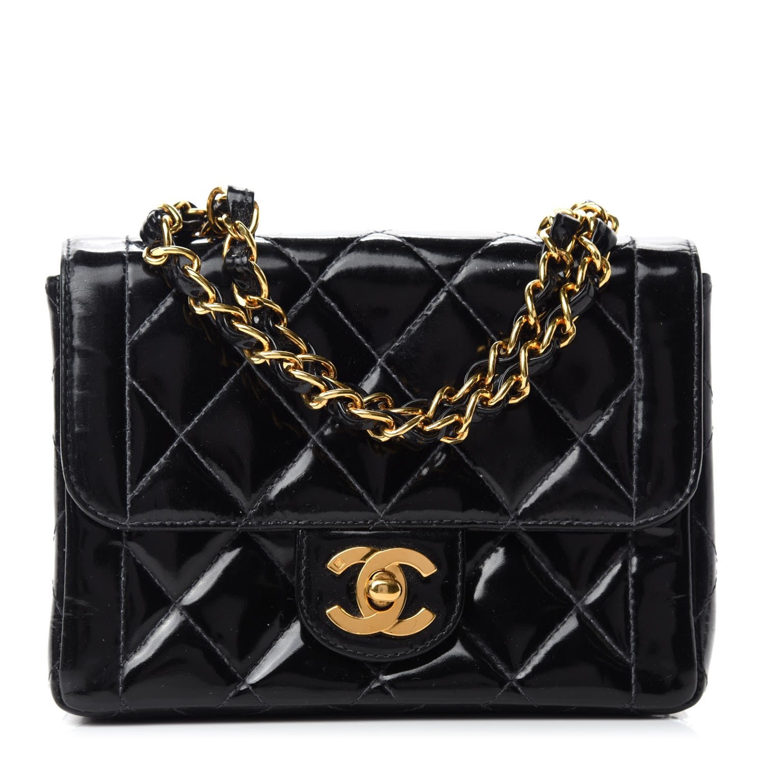Chanel Patent Calfskin Quilted Mini Square Flap Black 1 of 11