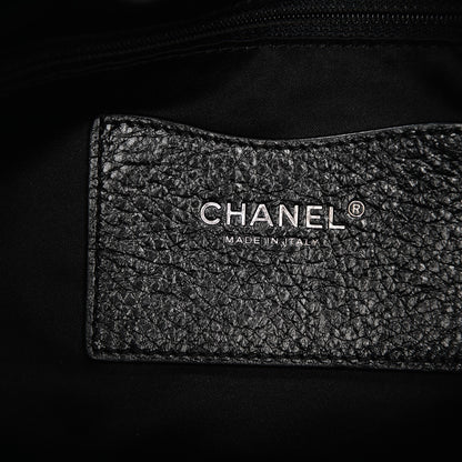 Chanel Glazed Calfskin Stitched XL On The Road Flap Black 6 of 10
