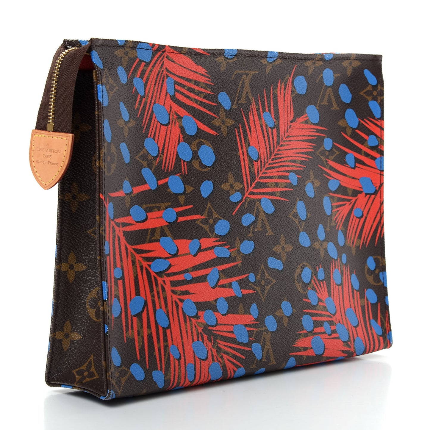 Monogram Jungle Dots Toiletry Pouch 26 Coquelicot Denim