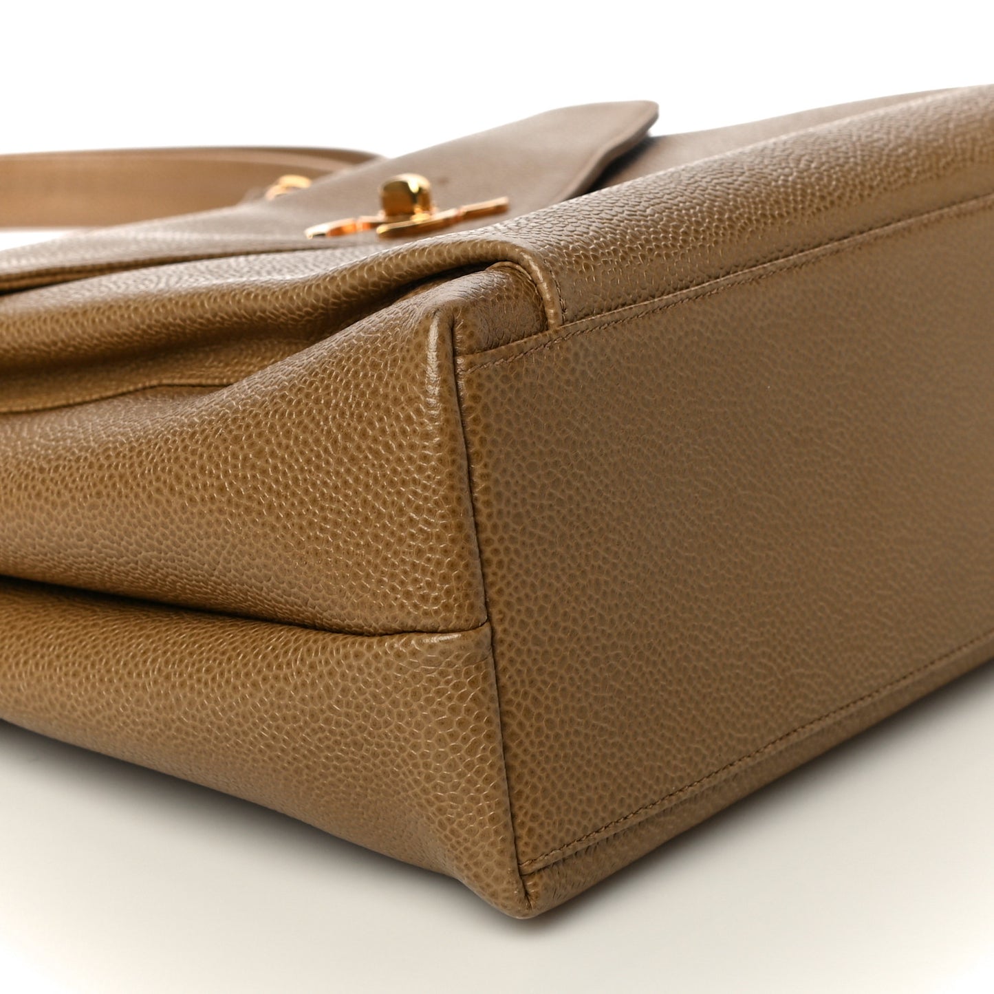 Caviar Flap Shoulder Bag Beige