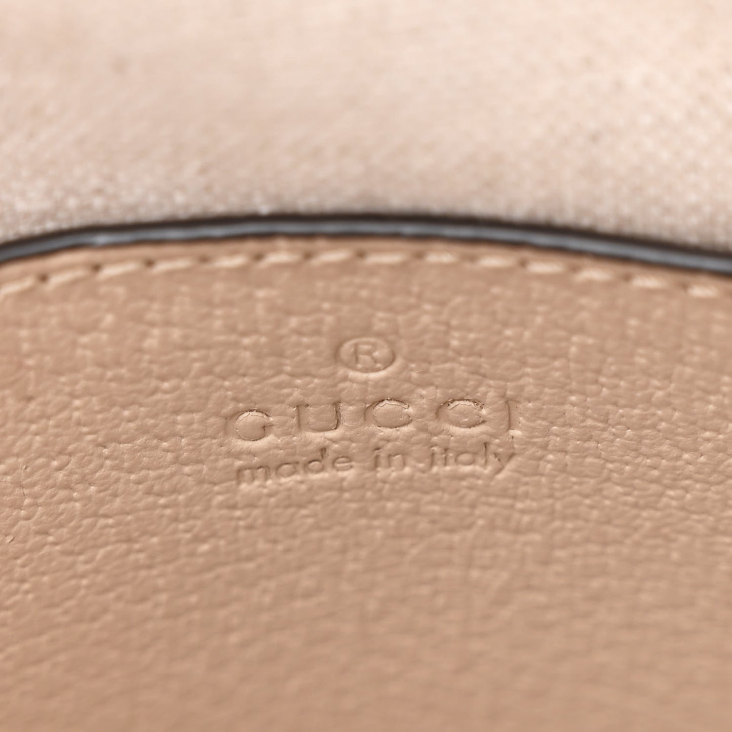 GG Supreme Monogram Textured Dollar Calfskin Mini Horsebit 1955 Top Handle Bag Beige Mystic White Oatmeal