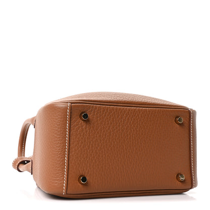 Hermes Taurillon Clemence Mini Lindy 20 Gold 3 of 9