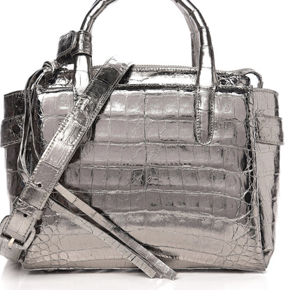 Nancy Gonzalez Metallic Crocodile Top Handle Shoulder Bag Silver 9 of 9