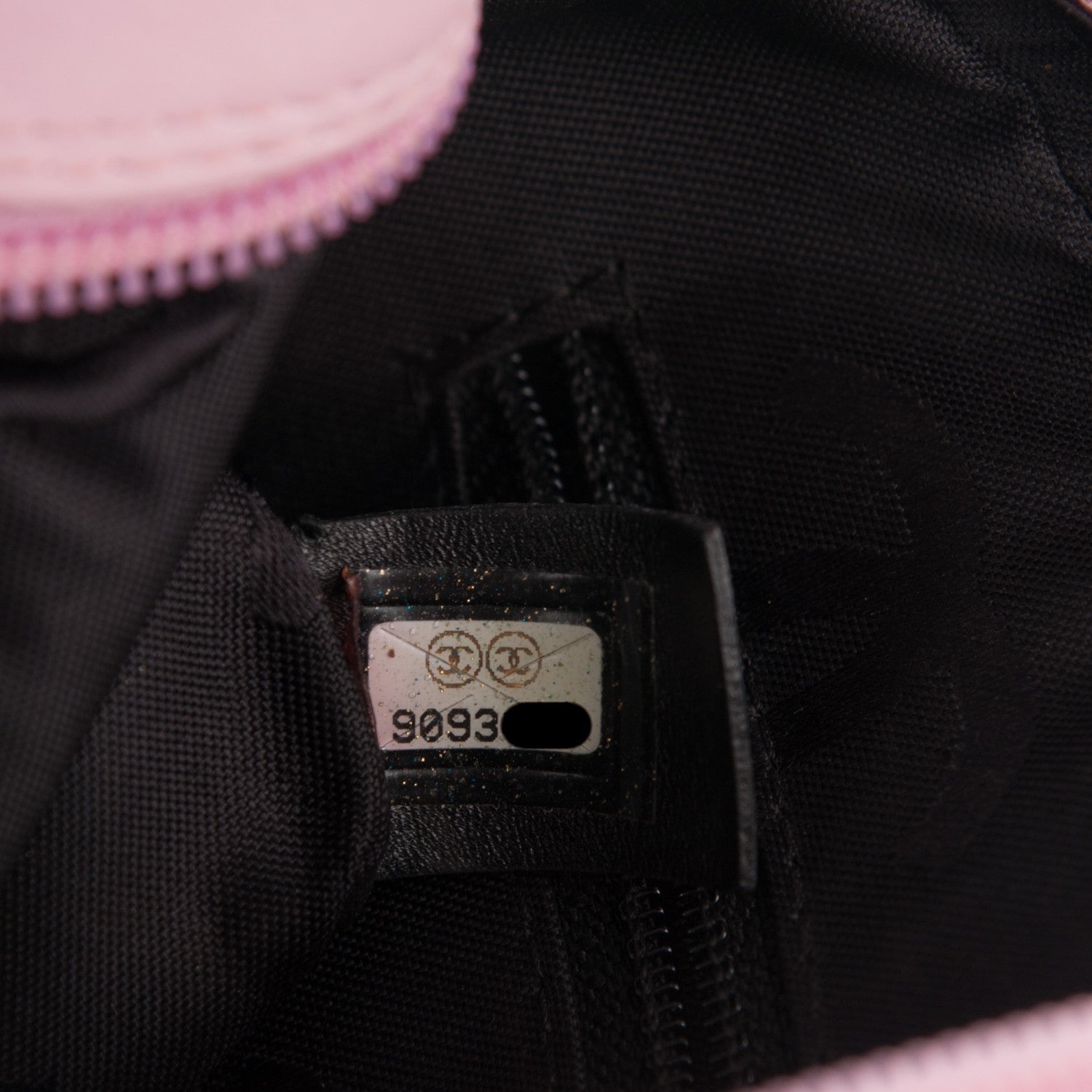 Chanel Calfskin Quilted Cambon Pochette Pink Black 6 of 9