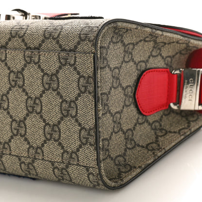 Gucci GG Supreme Monogram Childrens Logo Patch Shoulder Bag Beige Hibiscus Red 9 of 10