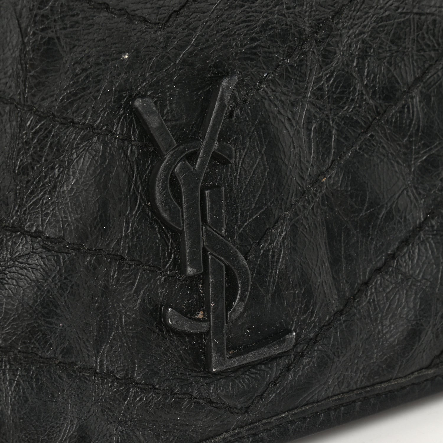 Saint Laurent Crinkled Calfskin Matelasse Monogram Niki Chain Wallet Black 9 of 9